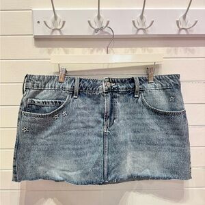 Hollister Denim Mini Skort with Star Details